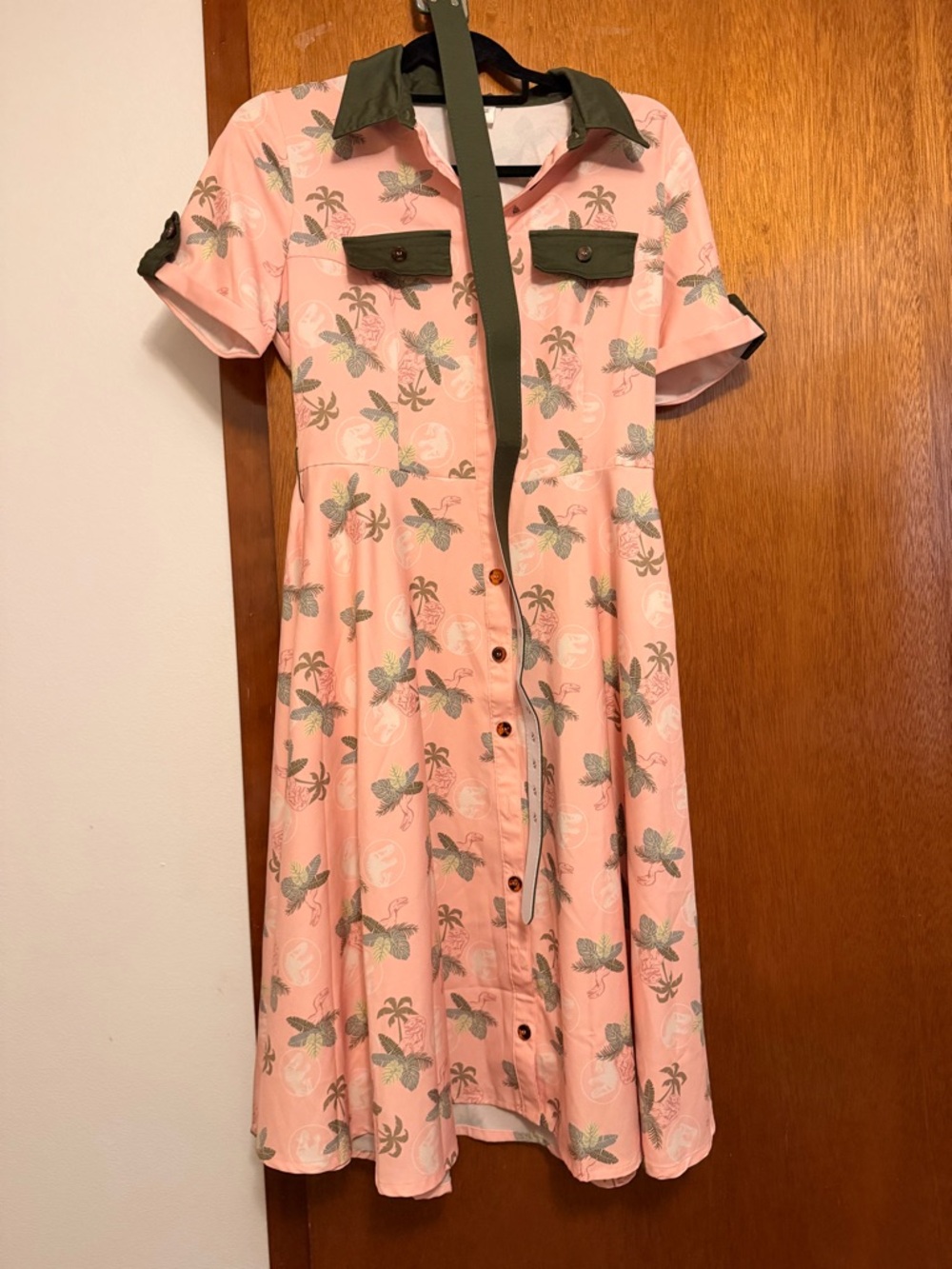 Unique vintage Jurassic park collab belted dress